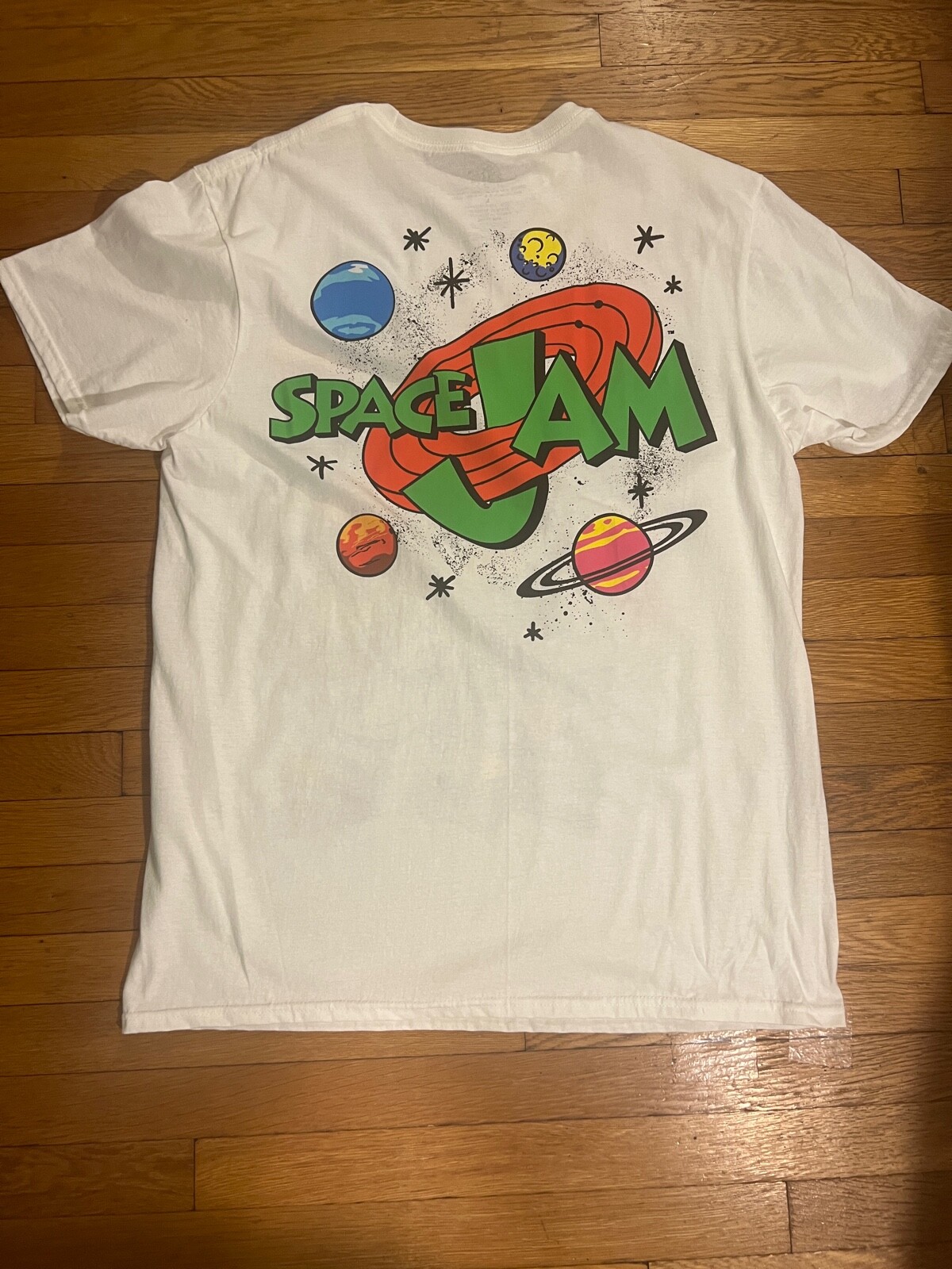 Space Jam All Over Graphic Print T-Shirt Shirt Tee Men 90's Looney Tunes Movie gallery