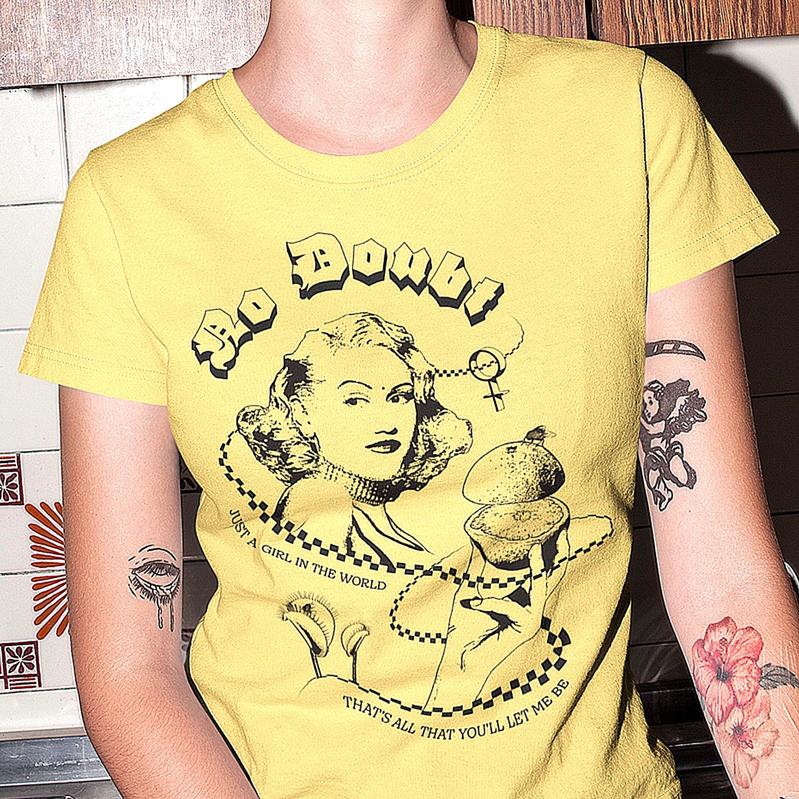 Vtg No Doubt band 90s Retro style Yellow Short Sleeve Unisex T shirt NH28247