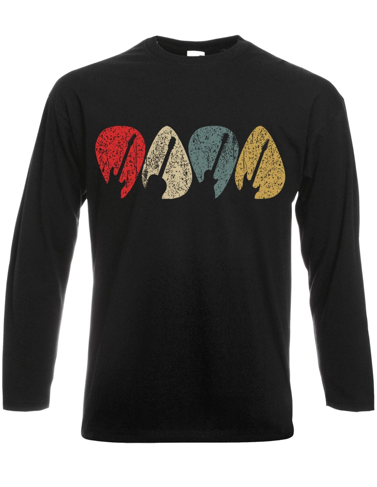 Guitar Picks Mens Long Sleeve T-Shirt Rock Metal Band Music Chrictmas Gift Top gallery
