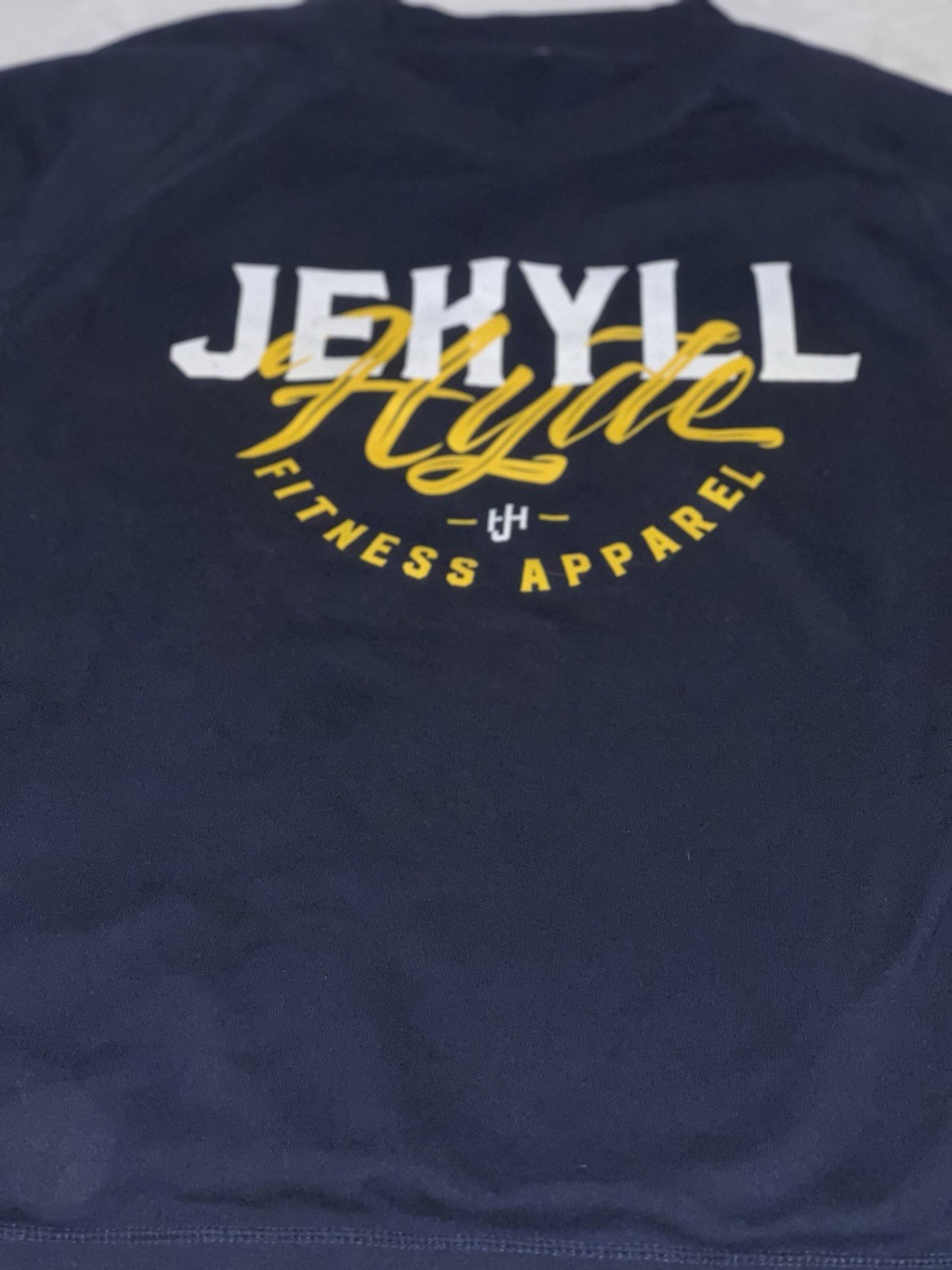 Mens Jekyll And Hyde Fitness Sweatshirt Navy Gold Size Large gallery