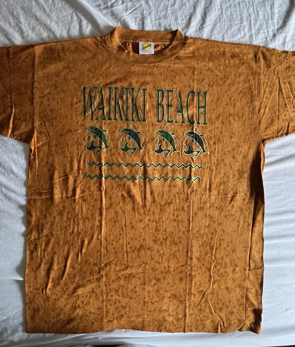 Vintage Tie-Dye Waikiki Beach T Shirt Single Stitch Unisex XL USA 90s New 24x31 gallery