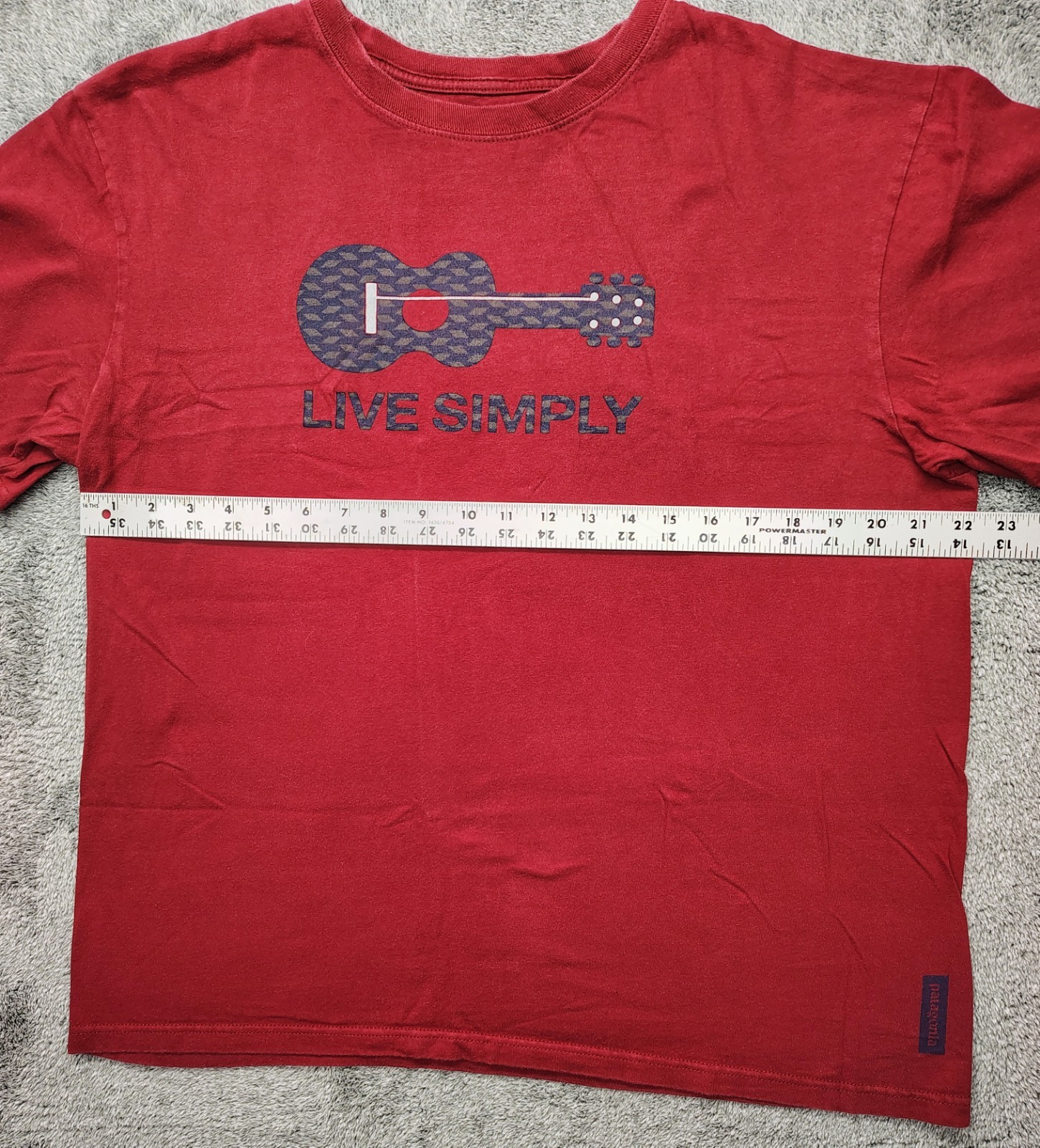 Patagonia T-Shirt Mens Size Large Red Live Simply Guitar Cotton gallery