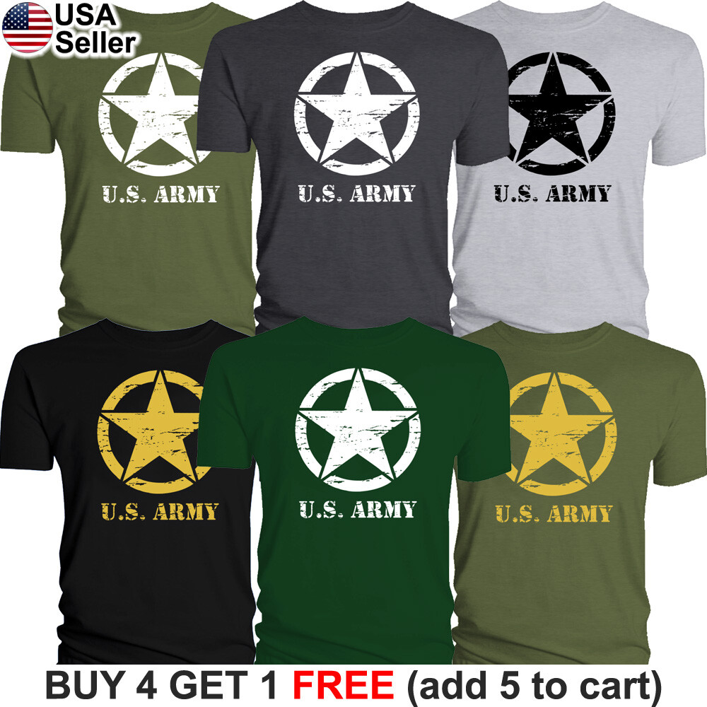 US Army Star T-Shirt USA Military Invasion Logo WWI WWII World War Armed Forces gallery