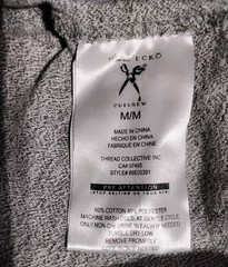 Marc ECKO CUT & SEW Mens Gray Side Print Logo V Neck Size Medium Y2K
