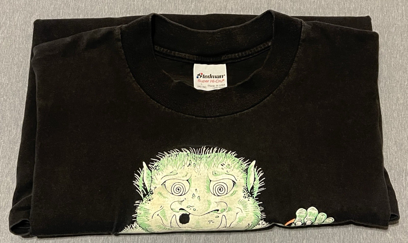 Vintage 90s Halloween Monster XL Black Glow In The Dark T Shirt Made In USA gallery