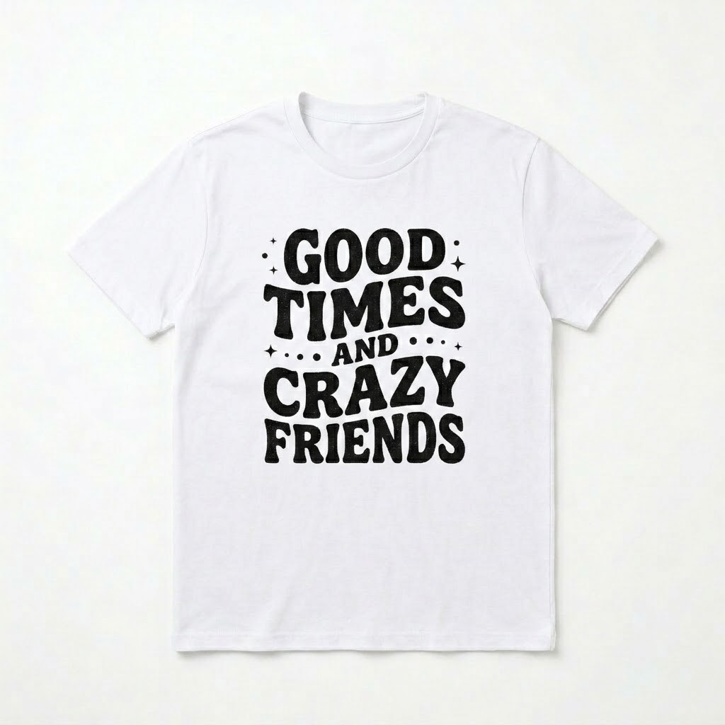 Good Times and Crazy Friends T-Shirt - Retro Graphic Tee for Men and Women gallery