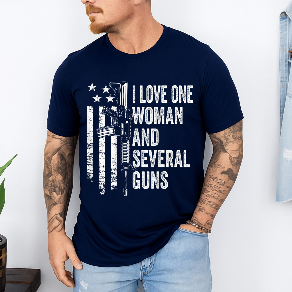 I Love One Woman And Several Guns - Husband Funny Mens Gun T-Shirt gallery
