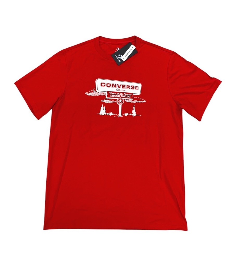 NEW Converse Chuck Taylor All Star Short Sleeve Graphic Mens T Shirt Red White