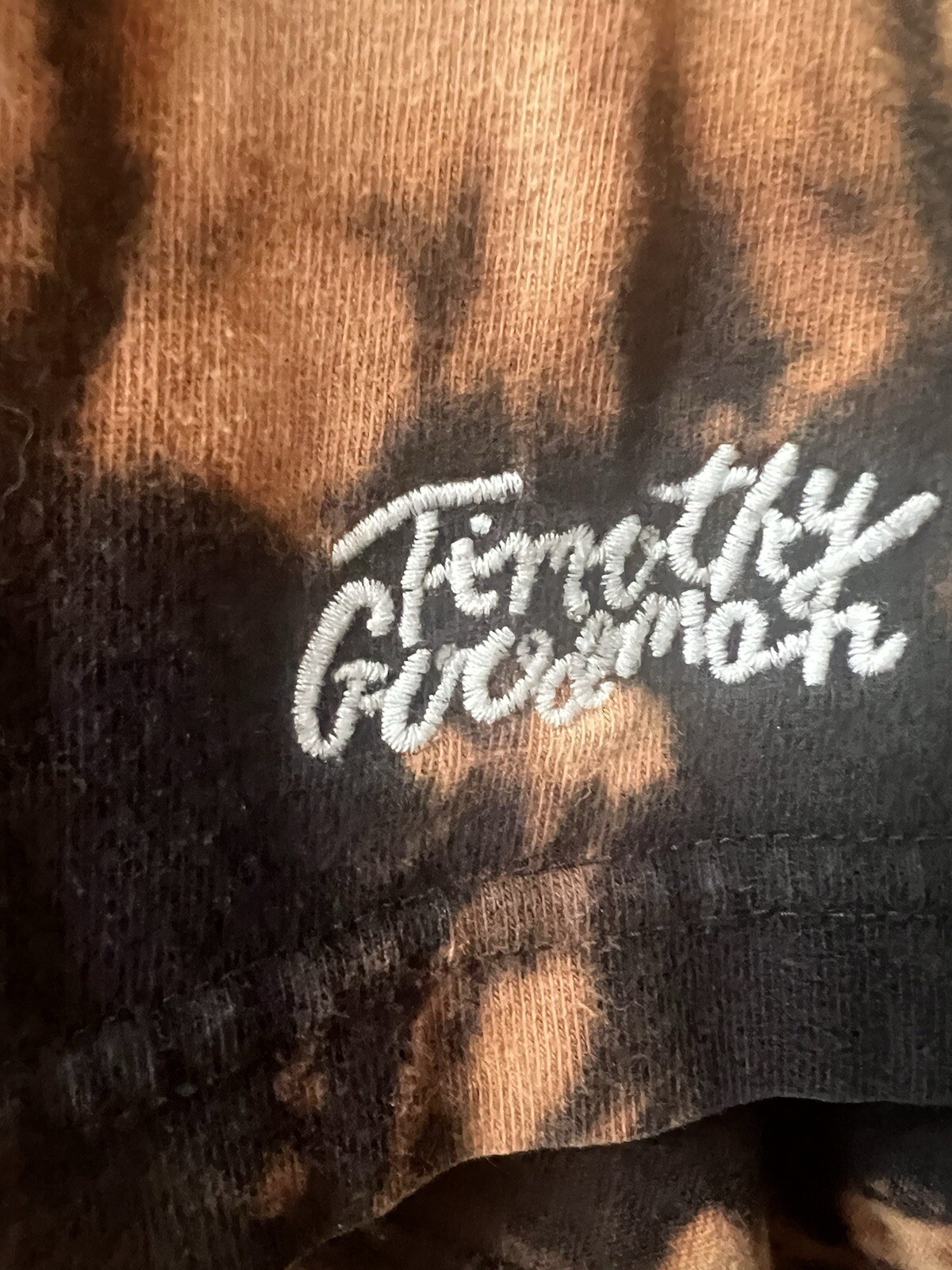 Uniqlo SPRZ NY Timothy Goodman Hamburger Guy Logo Brn/Tan Tie Dye Tee Mens Sz.M gallery