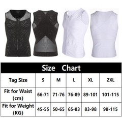 Mens Gynecomastia Moobs Belly Compression Shirt Zipper Slimming Body Shaper Vest