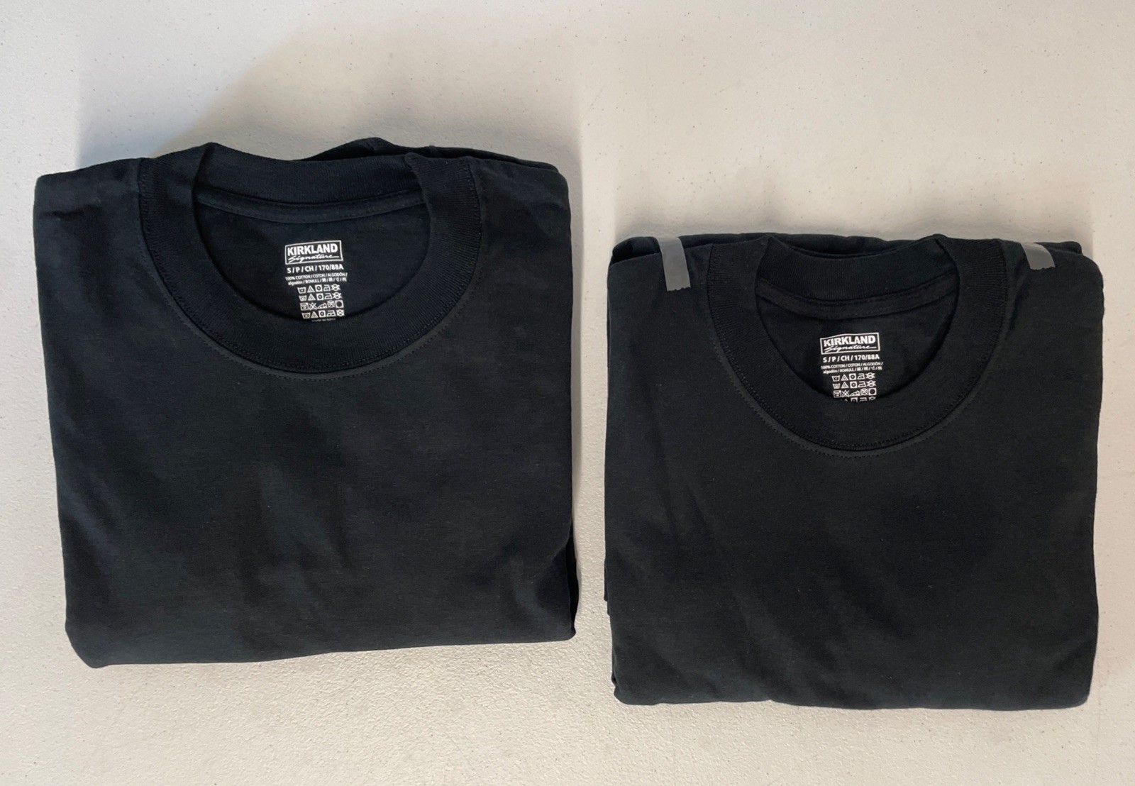 6 PACK Kirkland Signature Mens Crew Neck SMALL T-Shirt BLACK Tee Reinforced Seam gallery