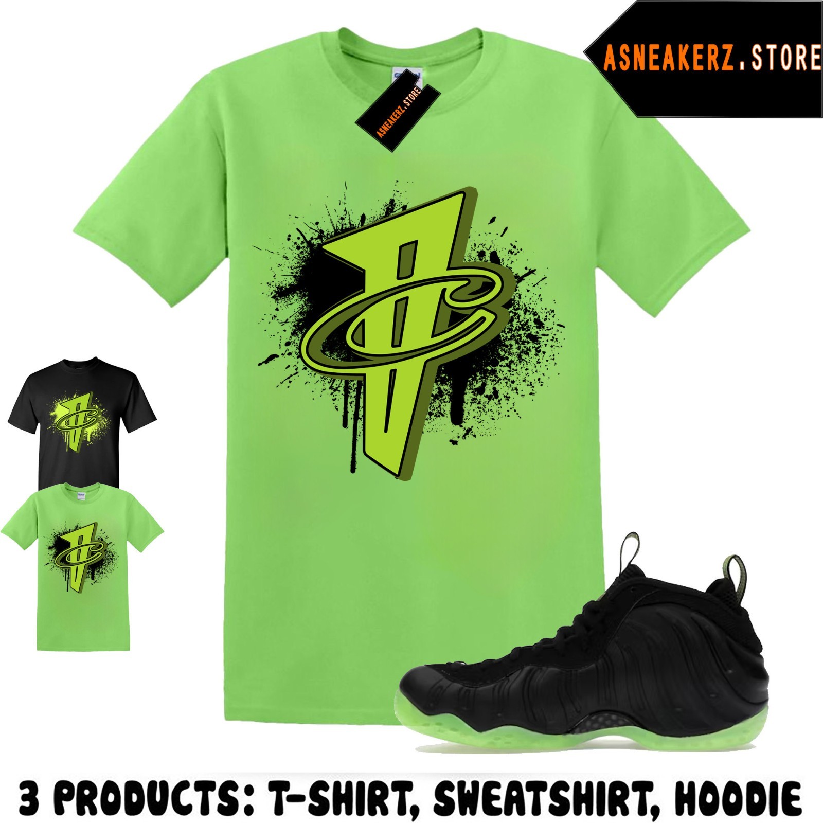 Tee Shirt Matching Foamposite One Black Volt Match Sneaker Number 1 Cent Penny gallery