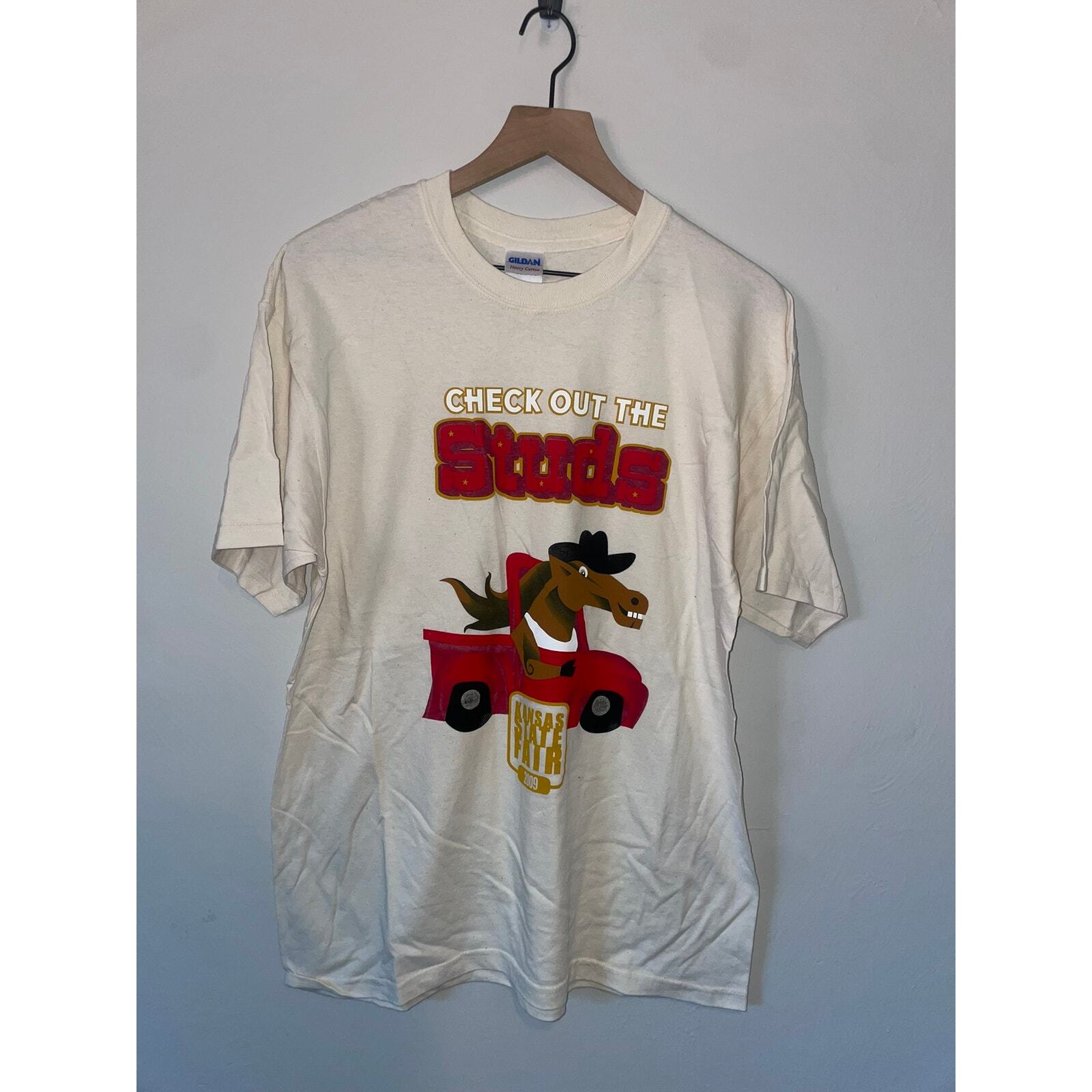 2009 Kansas State Fair Check out The Studs Horse Shirt Graphic 2000s L Large gallery