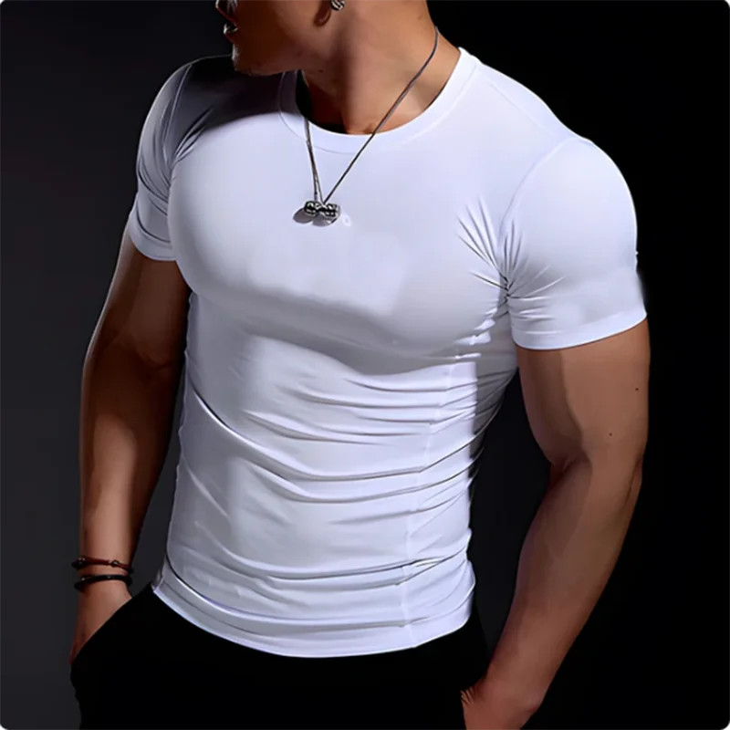 Men Running Compression T-shirt Short Sleeve Sport Tees Gym Fitness Sweatshirt M gallery