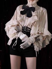 Men’s retro gothic style Long-sleeved ruffled shirt Loose blouse unisex