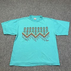 Vintage 90s Peru Aztec Graphic Single Stitch Kontiki T-Shirt Large 100% Cotton