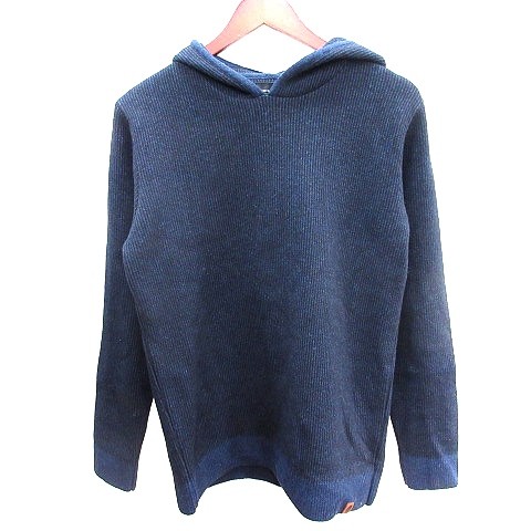 Men’s Wool-Nylon Parka Knit Pullover M Navy/Black Excellent Condition