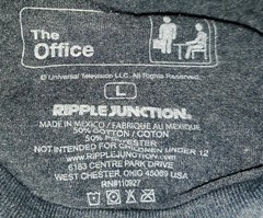 Ripple Junction The Office Assistant to the Regional Manager Shirt L Large *23