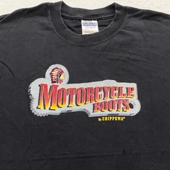 vintage 90s CHIPPEWA MOTORCYCLE BOOTS T-Shirt MEDIUM/LARGE biker soft