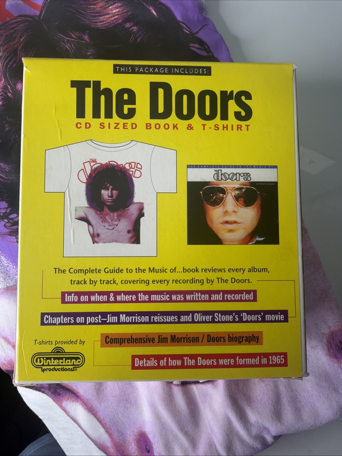 Vintage 90s The Doors Book & T Shirt Set XL White T Shirt Winterland Rare NOS gallery