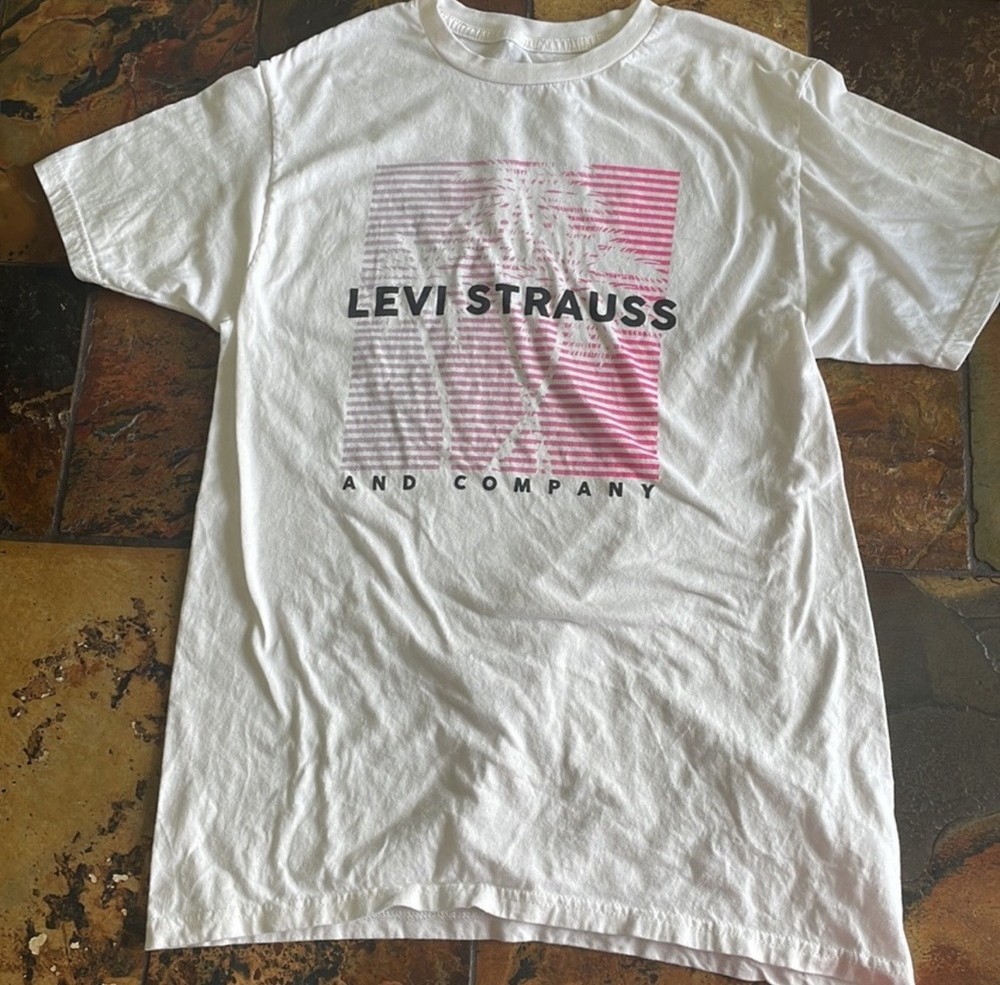 Levi’s Men’s Graphic Logo Crew Neck Knit Cotton Tee Short Sleeve M White