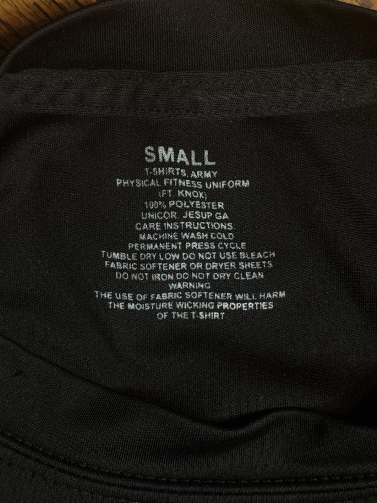 U.S. Army Physial Fitness Uniform Ft. Knox T-Shirt Mens S Small Polyester Black gallery