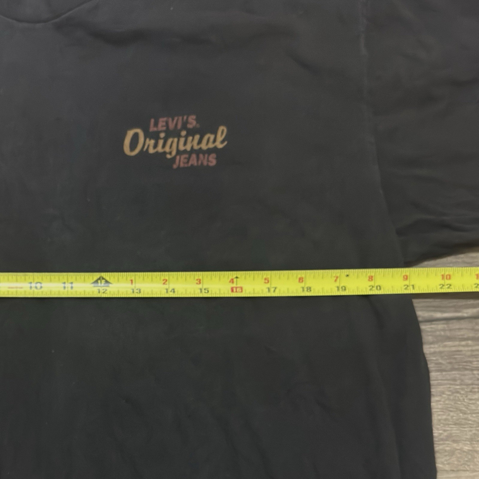 Vintage 90s Levi’s Original Jeans T Shirt USA Made Single Stitch Black Size L gallery