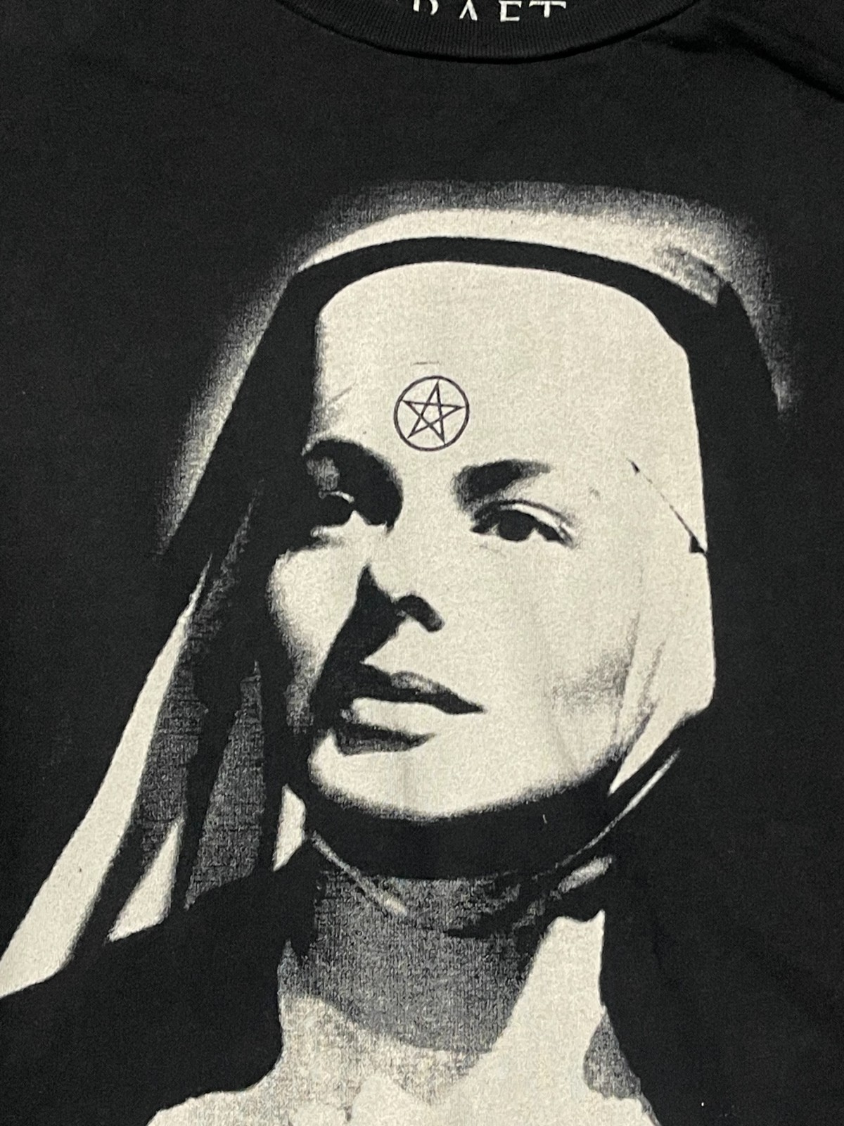 Black Craft Cult Shirt Womens XS Unholy Lesbian Satanic Nun Affliction Church gallery
