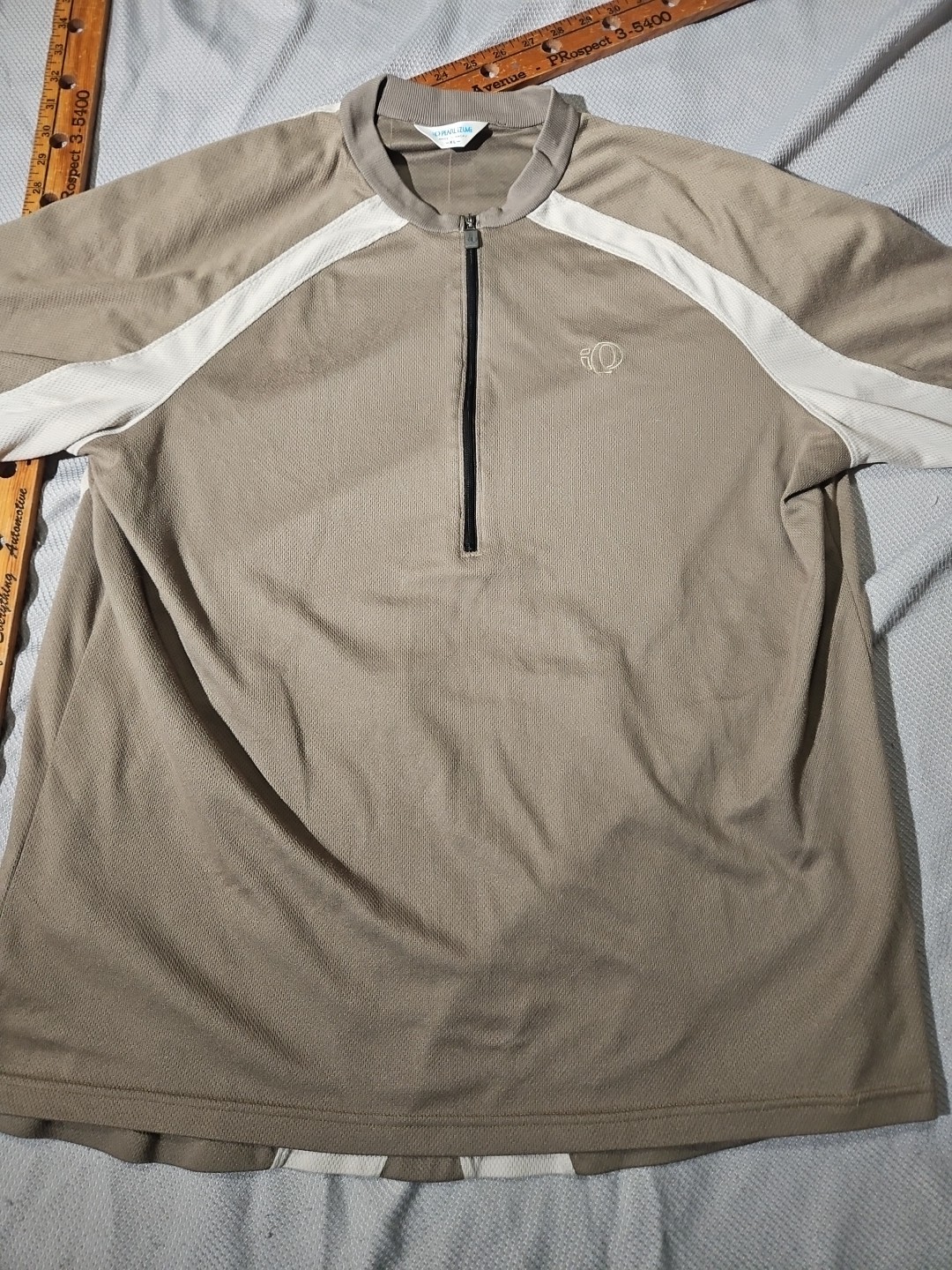 Vintage Pearl Izumi Cycling Shirt Men XL Brown 1/4 Zip Crew Neck Zip Back Pocket gallery