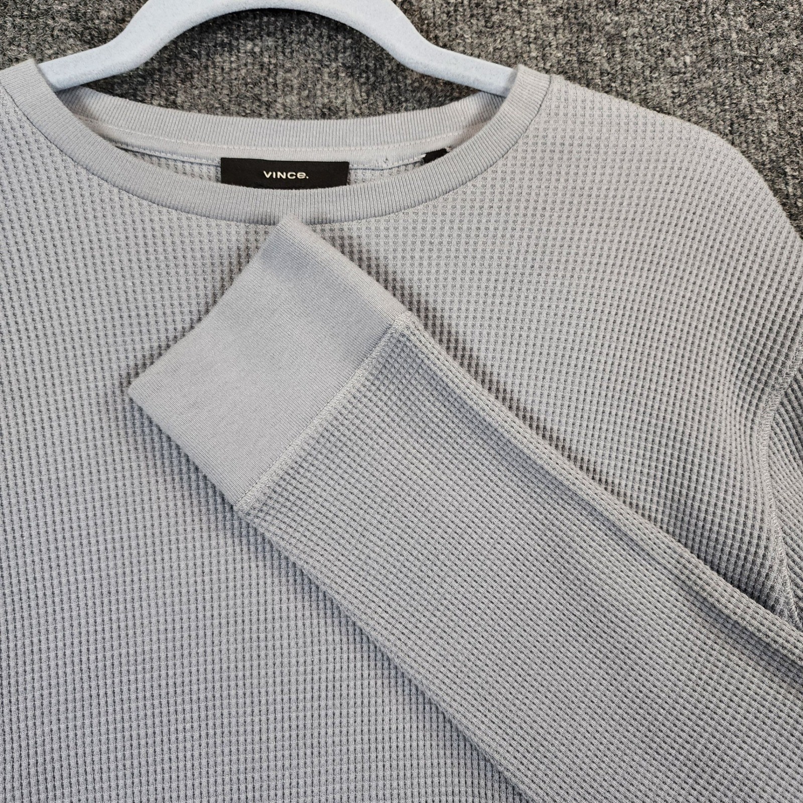 Vince Men's Quiet Luxury Minimalist Waffle Thermal Sweatshirt Size S NWT gallery
