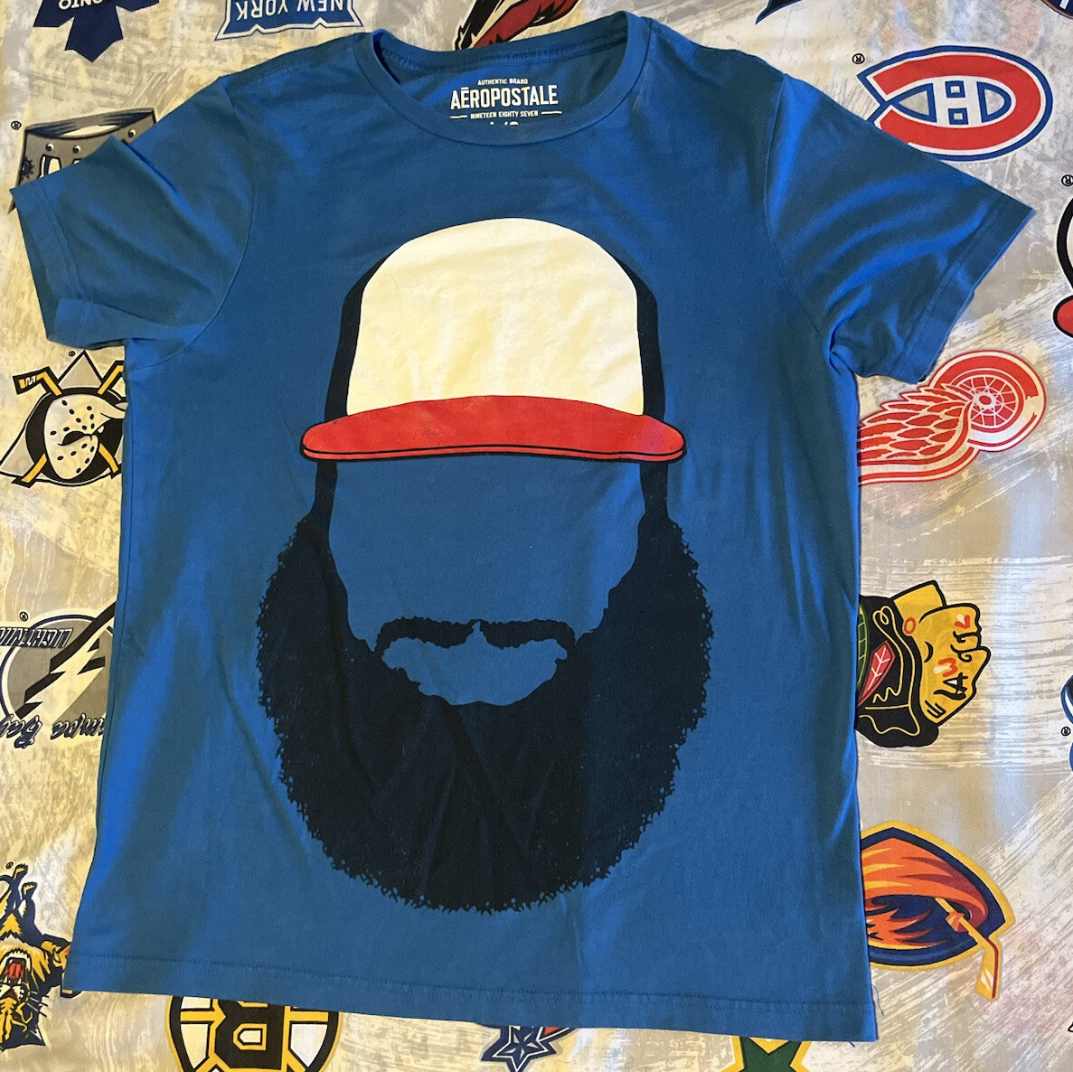 Aeropostale Trucker Hat Beard Men's L T-Shirt gallery