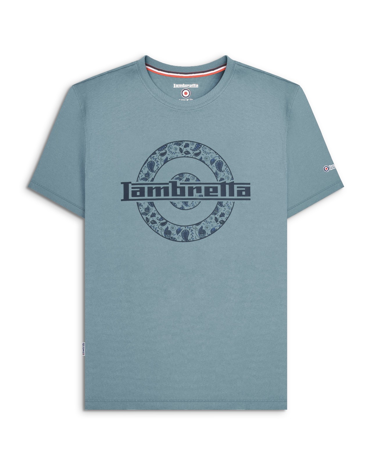 Mens Lambretta Paisley Target Logo Smart Classic Retro T-Shirt Sizes M to 4XL gallery