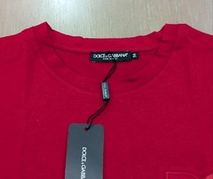 $595 Mens Authentic Dolce Gabbana Embossed D&G Logo T-Shirt Red 56 US 46