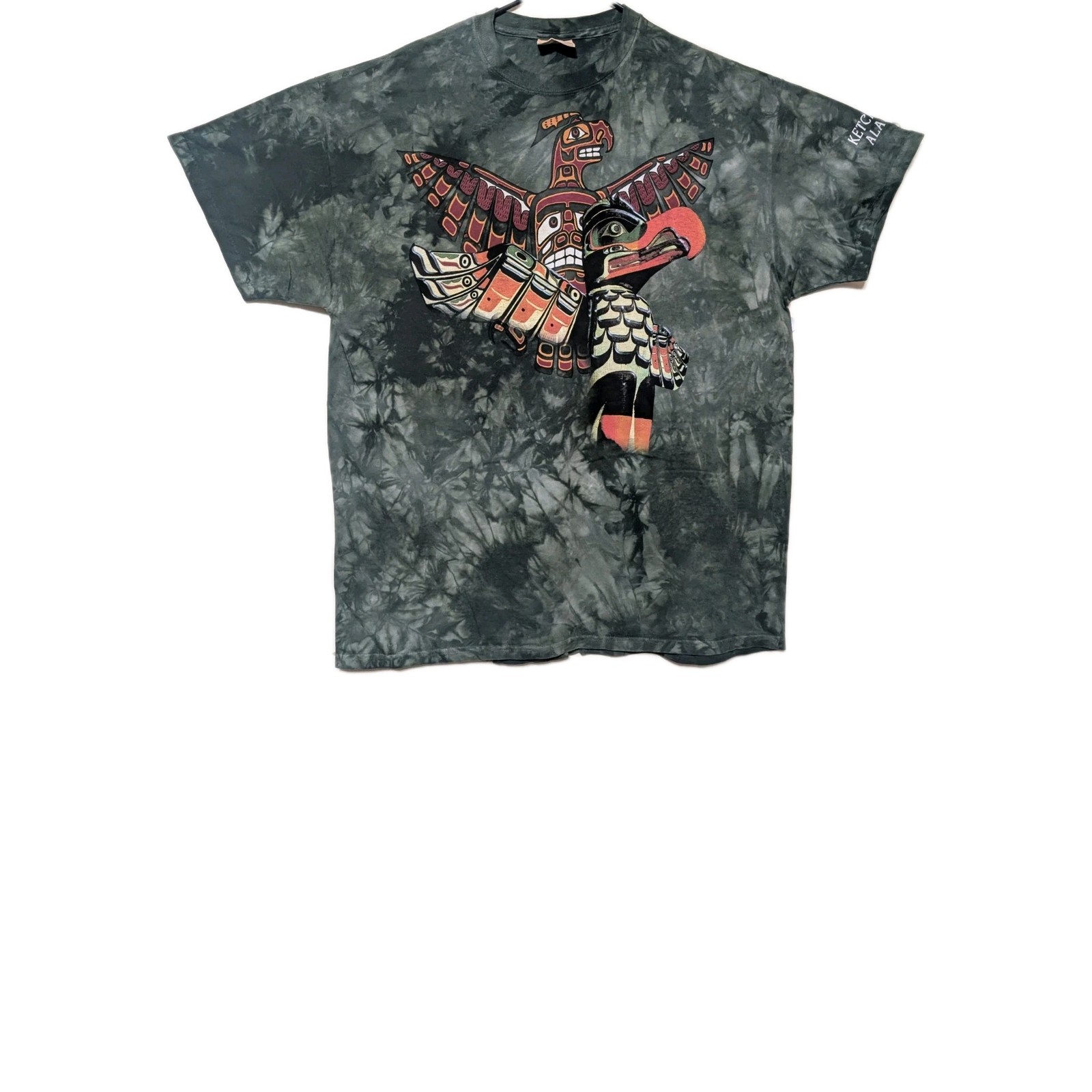 The Mountain Mens T-shirt Vintage Green Totem Pole Leather Tag 2XL #6124 gallery