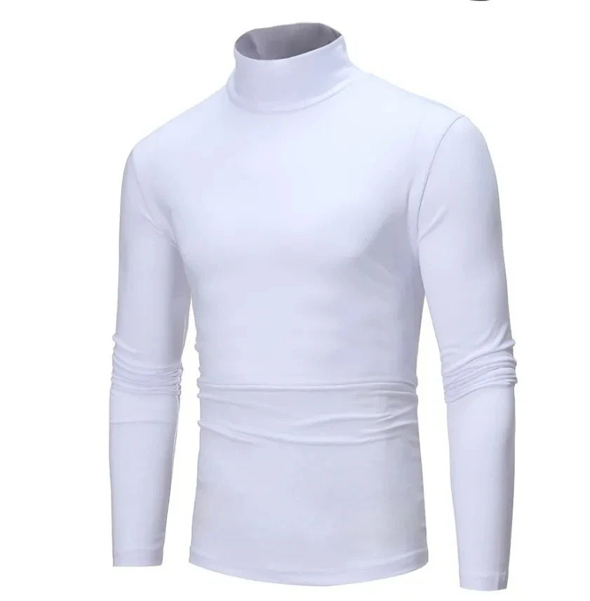 Mens Turtleneck Basic Pullover Long Sleeve Jumper Top Casual Slim Fit T-Shirt** gallery