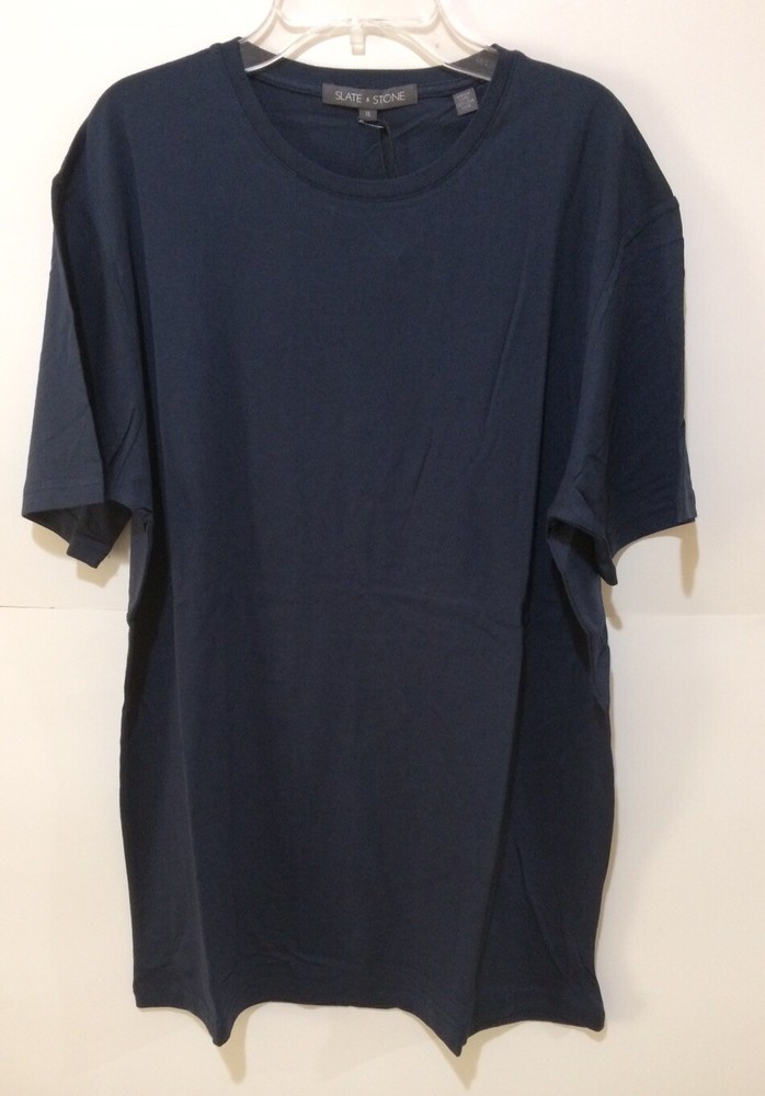 Slate & Stone Men’s Crew Neck Short Sleeve Lounge T-Shirt NAVY- XL-NWT
