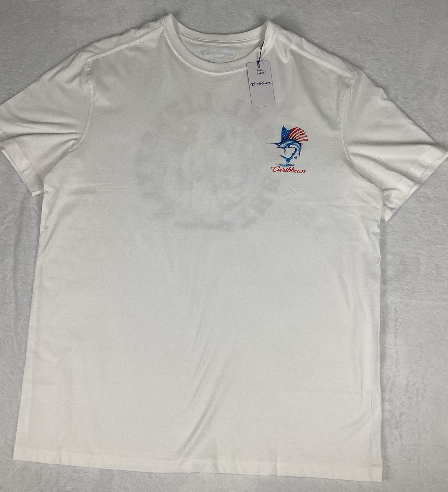 NEW Caribbean Mens Short Sleeve T Shirt Size XLT The Reel Life Style