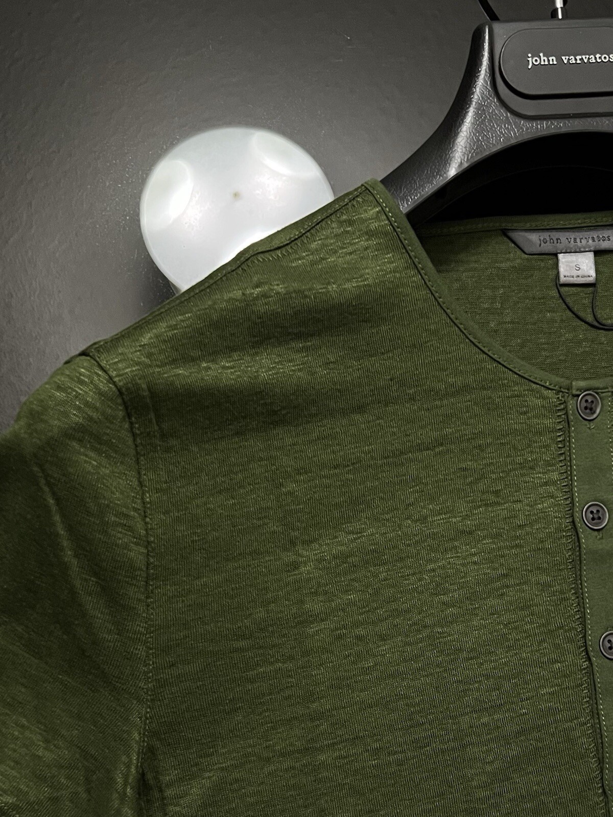 John Varvatos Collection Luxury Henley - Mercerized Linen - Raw Edges - Vtg 2020 gallery