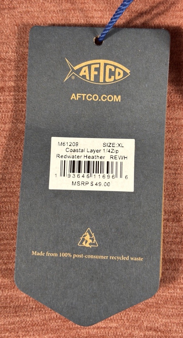 Aftco Pullover Fleece Mens XL 1/4 Zip Heather Red Long Sleeve NEW gallery