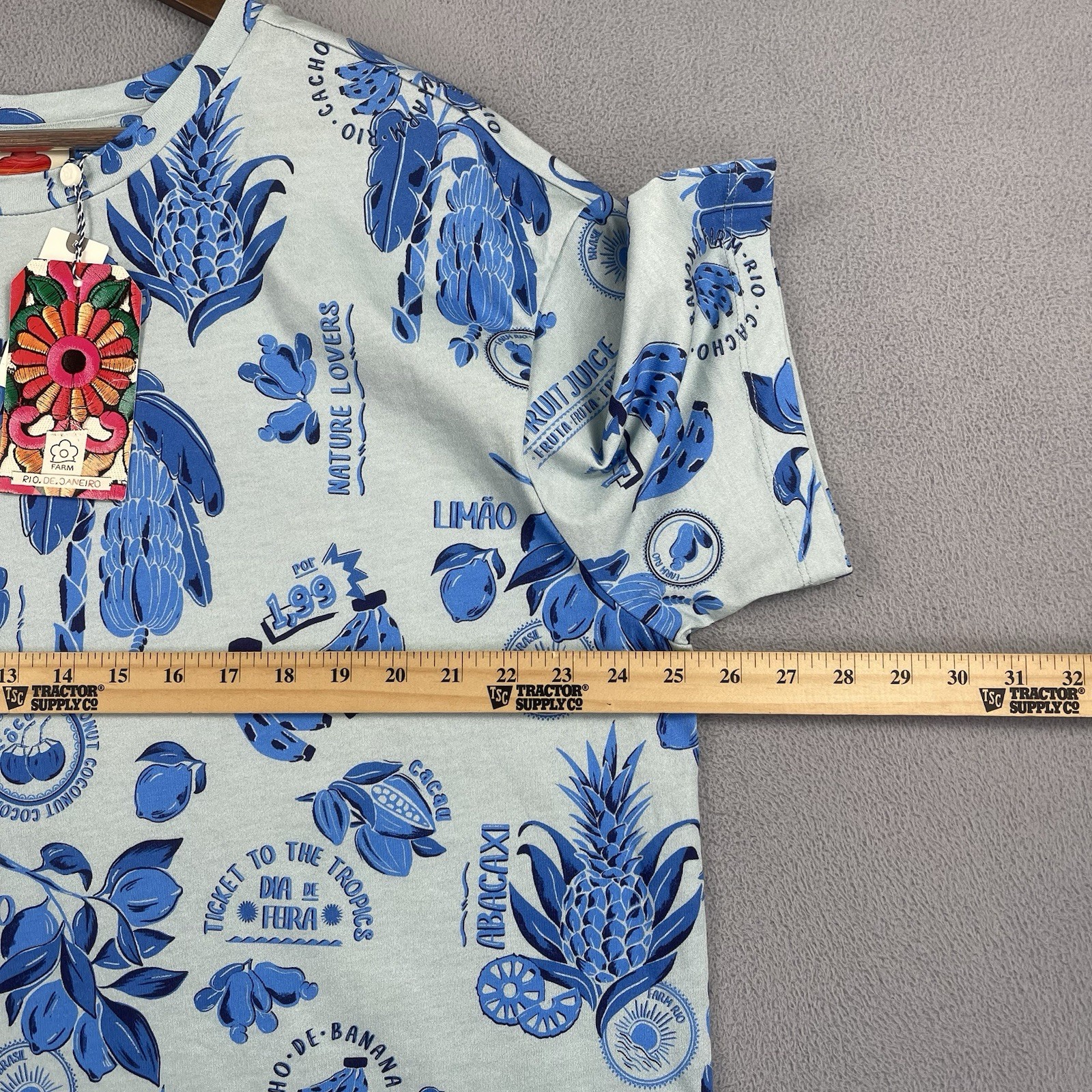 Farm Rio Shirt Mens XL Floral Fruta Anthropologie Short Sleeve Tee Designer NWT gallery
