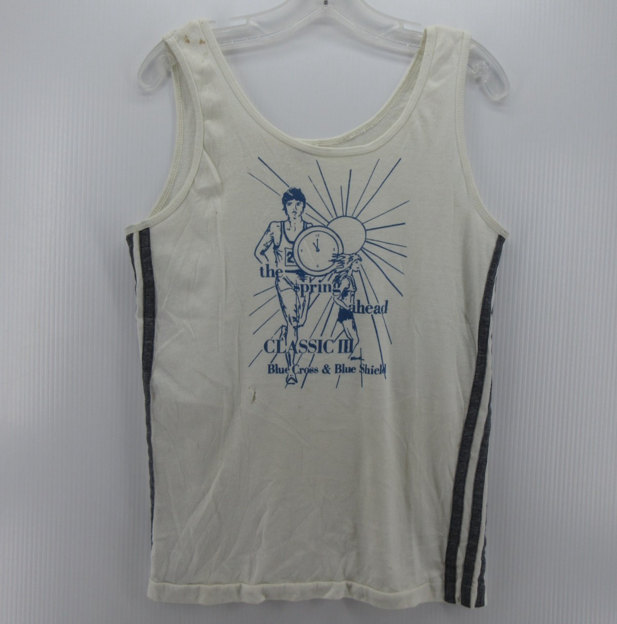 VTG Champion Shirt Men Small (L) Blue Bar Track 70s 80s Tank Top Running Singlet gallery