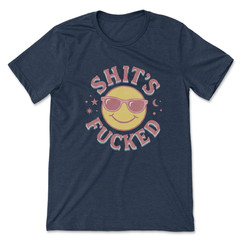 Funny Smiley Face T Shirt Sarcastic Graphic Tee Retro Aesthetic Top Adult Humor