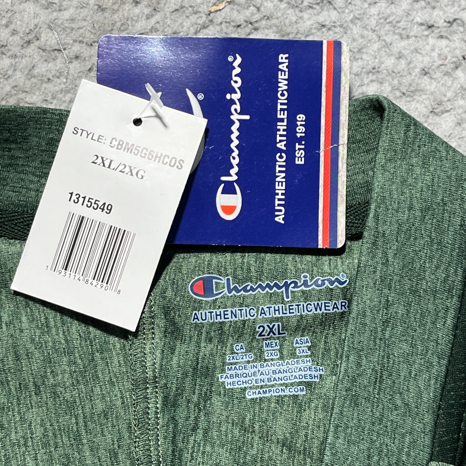 Miami Hurricanes Jacket Mens 2XL Green Champion 1/4 Zip Pullover New with Tags gallery