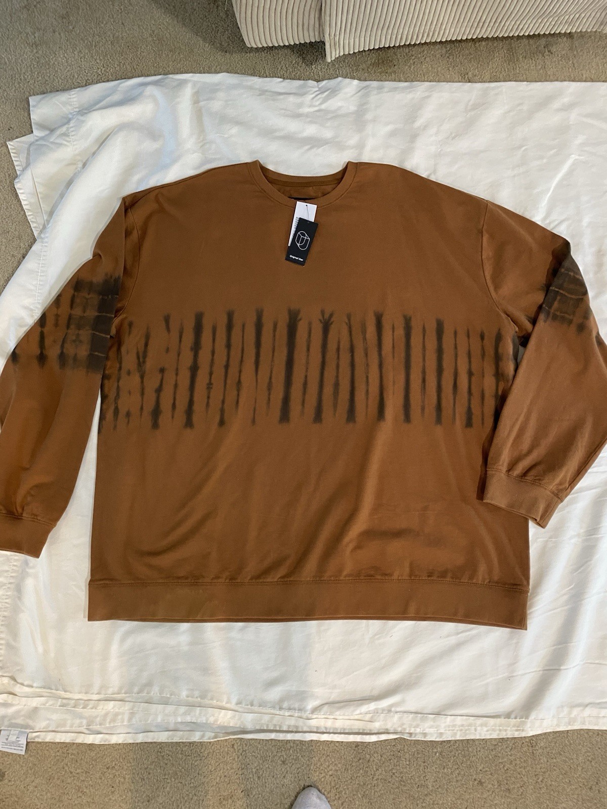 Original Use Men’s Pullover Shirt With Graphics Long Sleeve Camel Brown SZ 4X gallery