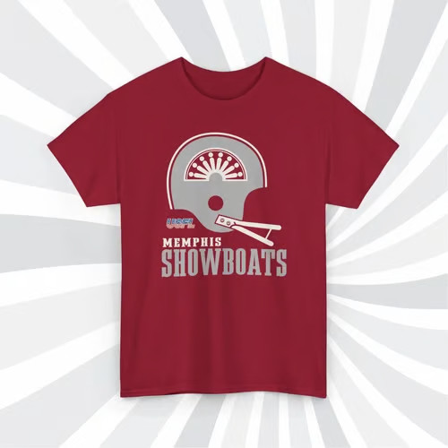 Memphis Showboats 1984 USFL Vintage Football Cardinal T-Shirt gallery