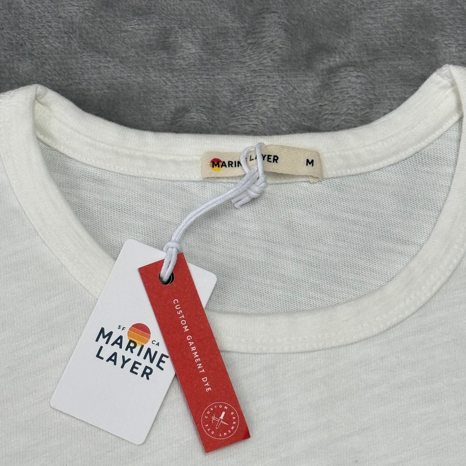 Marine Layer Heavy Slub Pocket Tee T-Shirt Mens Medium Antique Cream New NWT gallery