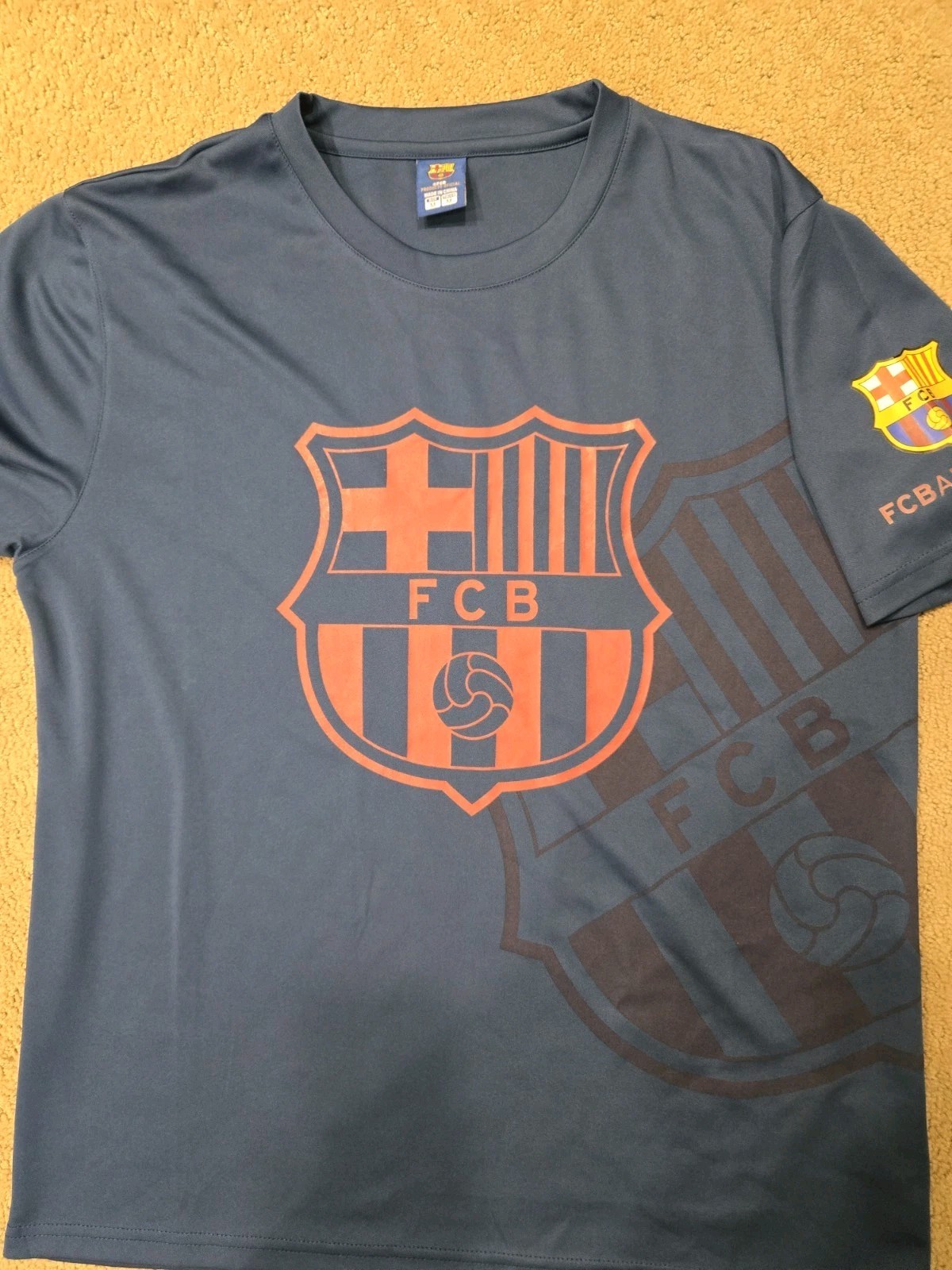 Fantastic Soccer FCB BARCELONA Size M Blue Jersey Futebol Club Barcelona