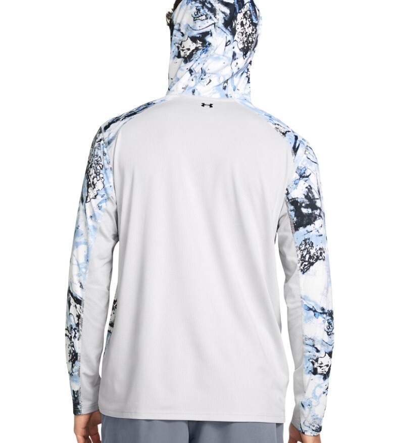 Under Armour 1383576 UA Men's Fish Pro ISO-Chill Carolina Blue Camo Hoodie Shirt gallery