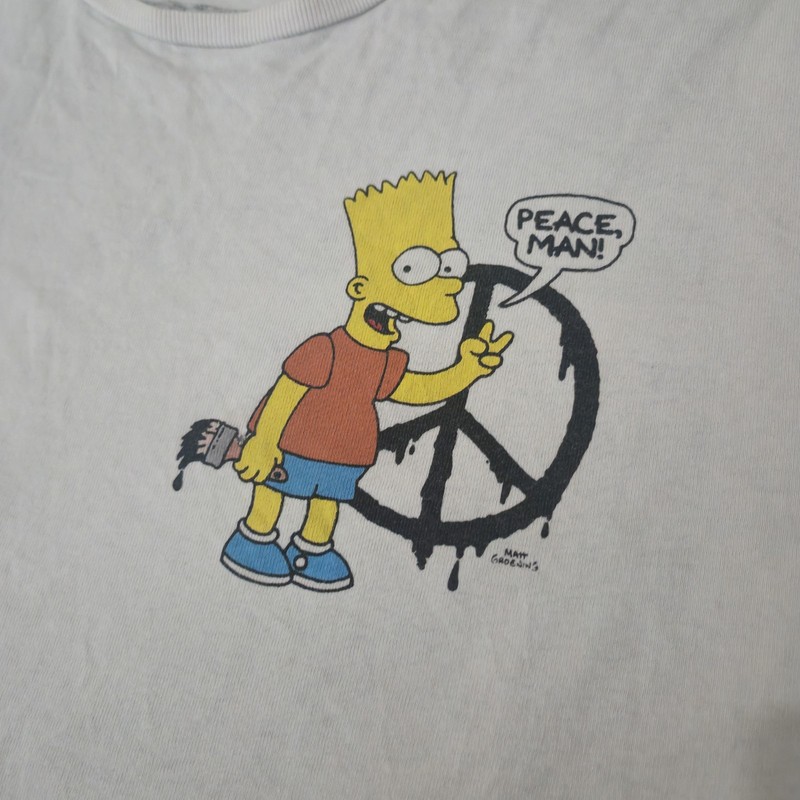 Off White Bart Simpson T-shirt 2013 Virgil Abloh Cartoon Size XL Distressed gallery