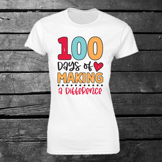100 Days of School Teacher T-shirt Mens Ladies Gift Students Teacher Life